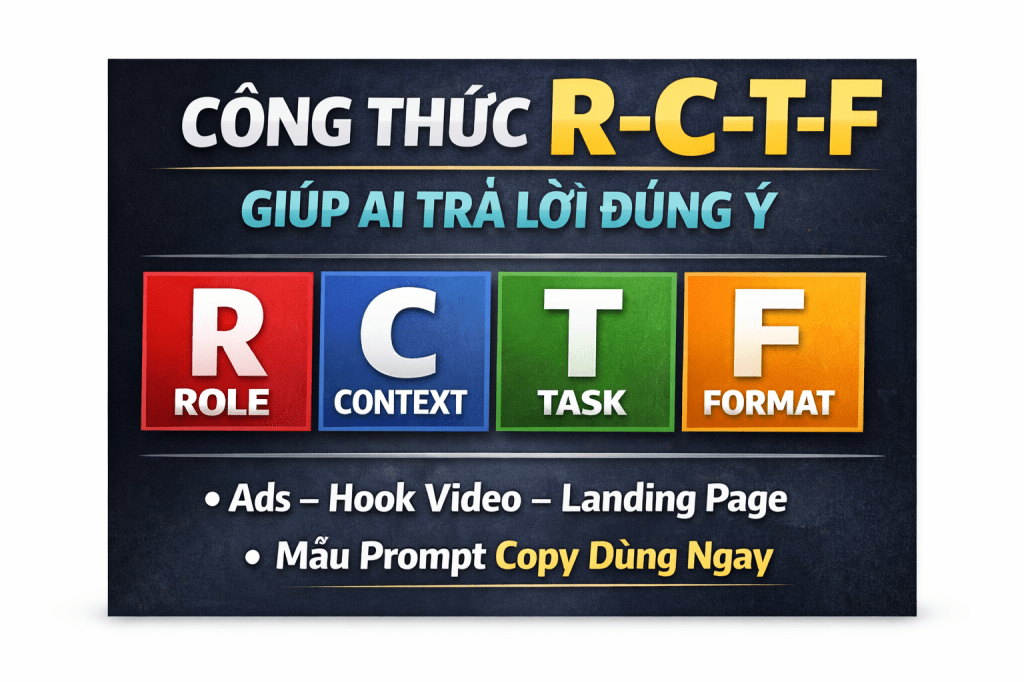 Công thức R-C-T-F: 4 phần để AI trả lời đúng ý (dùng cho Ads, Hook,&nbsp;Landing)