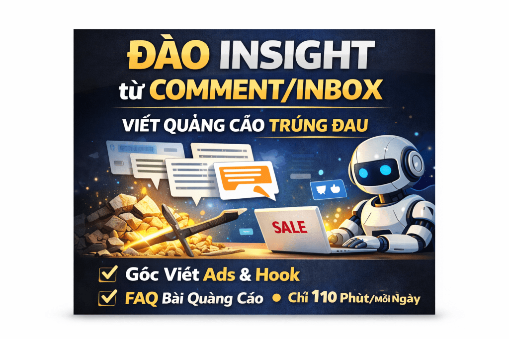 Cách đào insight từ comment/inbox để viết quảng cáo trúng đau (AI làm&nbsp;giúp)