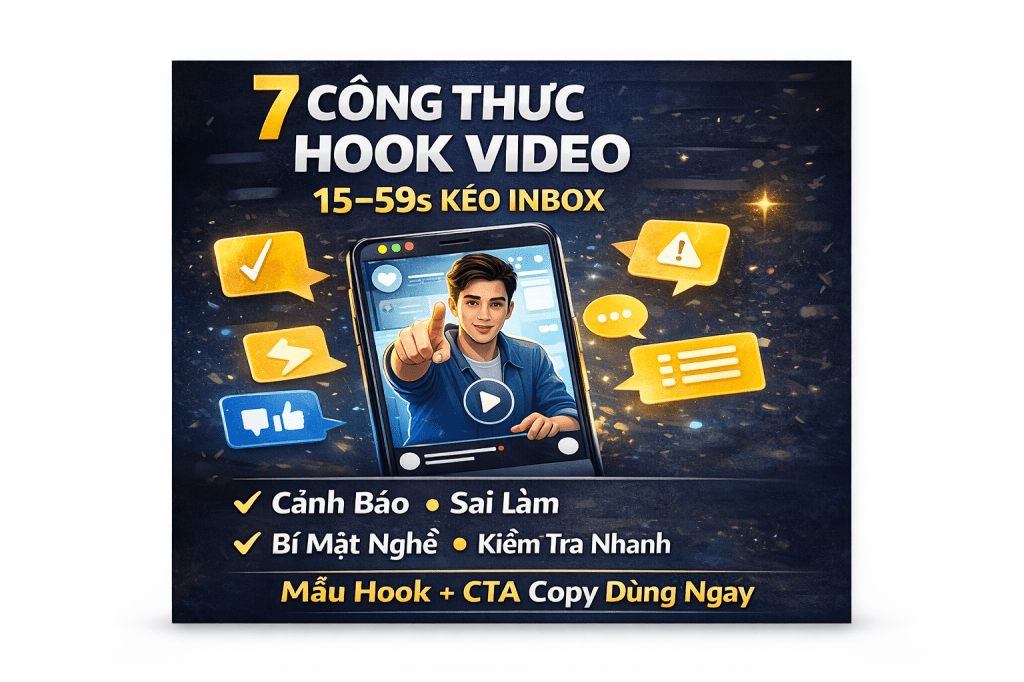 7 công thức hook video 15–59s kéo inbox (kèm mẫu&nbsp;sẵn)